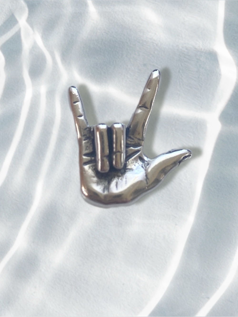Silpada Sterling Silver 'I Love You' in American Sign Language  Charm Rare